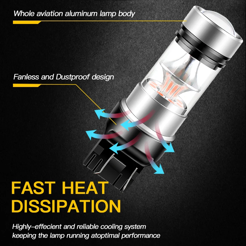 

2 шт. T20 7443 для Toyota Sienna 2015-2019 W21/5 Вт светодиодные лампы 7440 W21W автоматические светодиодные сигнальные огни задний стоп-сигнал стояночный фонарь