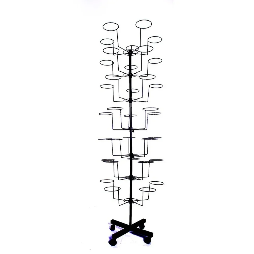 

Hat Racks, Rotating Metal Hat Display Stand, 7 Tier Cap Displayer with 35 Metal Hooks