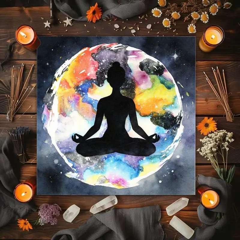 Yoga Meditation Chakras Lotus Mandala Altar Cloth Tarot Cards Tablecloth Vika Spiritual Healing Divination Decoration