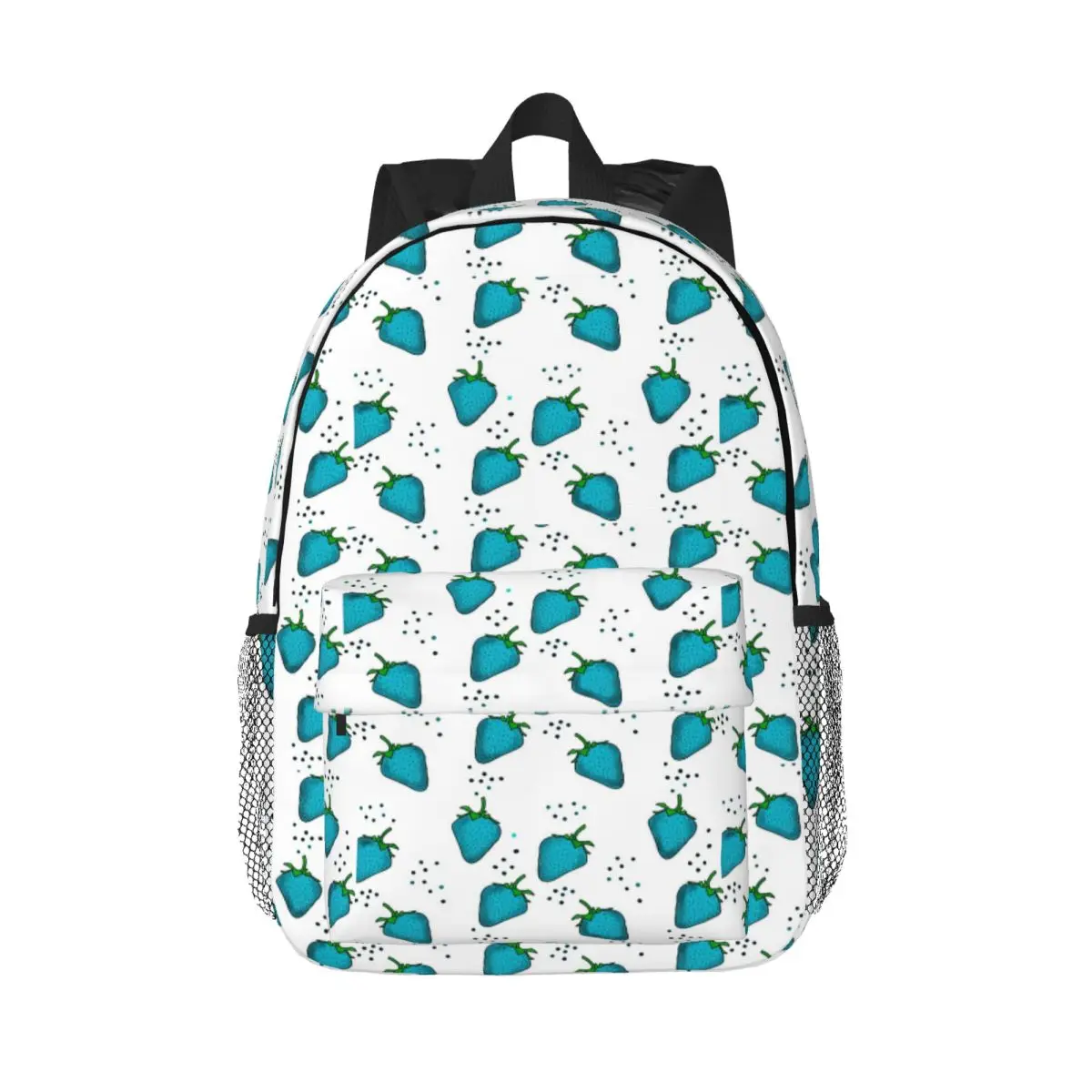 Cute Blue Strawberry Backpack Daypack Large Capacity Boys Girls BookBag Shoulder Bags for Men Women Kids School Bag