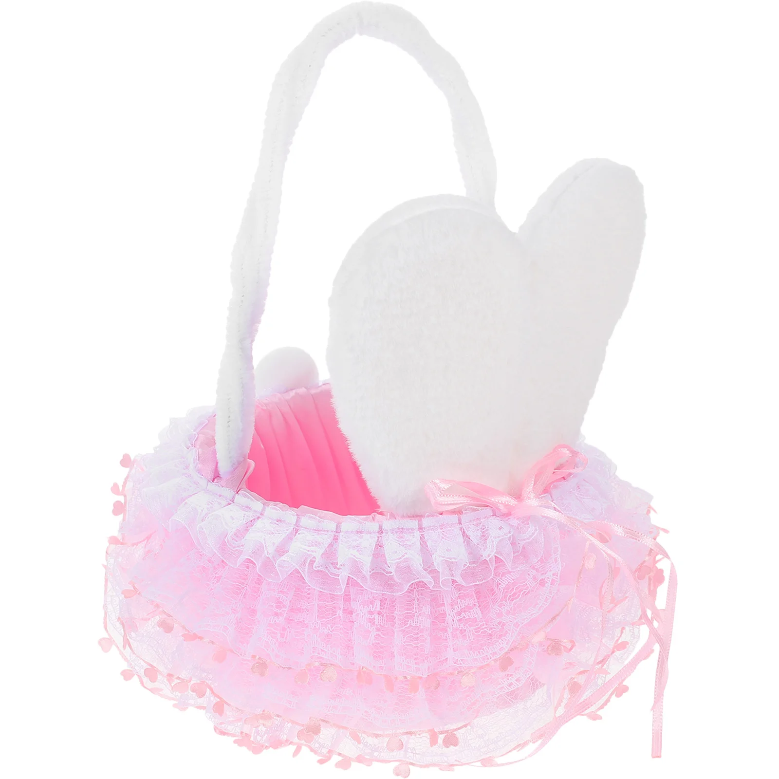 

Bunny Ear Flower Girl Small Easter Basket For Wedding Party Portable Handheld Basket With Handle Flower Girl Baskets For