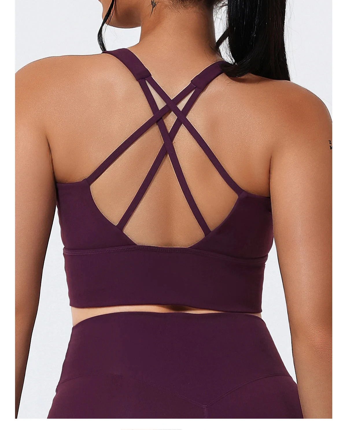 Hearuisavy Sommer-Laufsportweste mit gepolstertem BH, ECO Gym Push-Up-Yoga-Top für Damen, überkreuzter Rücken, U-Ausschnitt, Fitness-Unterwäsche – Detail 20