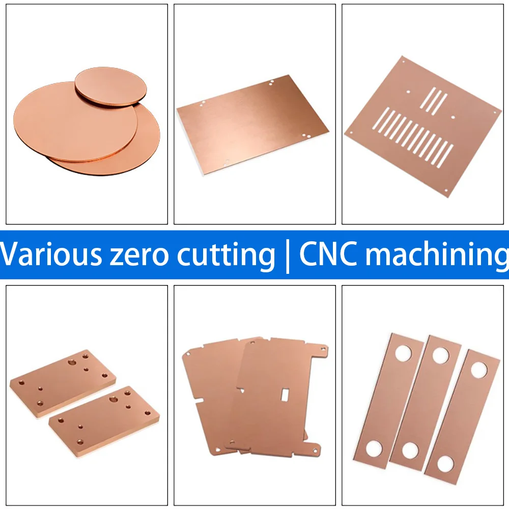 T2 Pure Copper Sheet Plate Thickness 1.5-6mm Laser Cutting CNC Frame Model Mould DIY Contruction 50x50 100x100 200x200 300x300mm