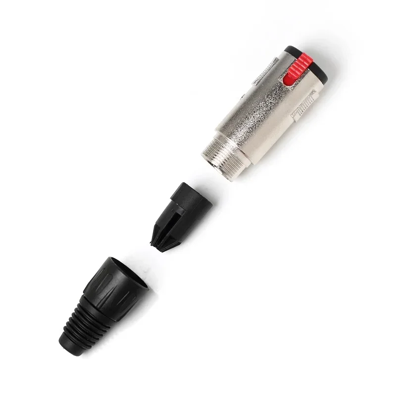 2pcs 6.35mm Stereo Jack 1/4 Inch TRS Female Connector Microphonne MIC Cable Wire Connector with Locking