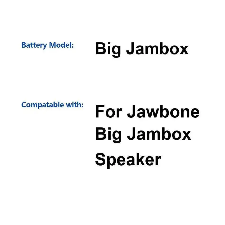

Для динамика Jawbone Big Jambox, 3250 мАч, хорошая низкотемпературная батарея для портативного динамика