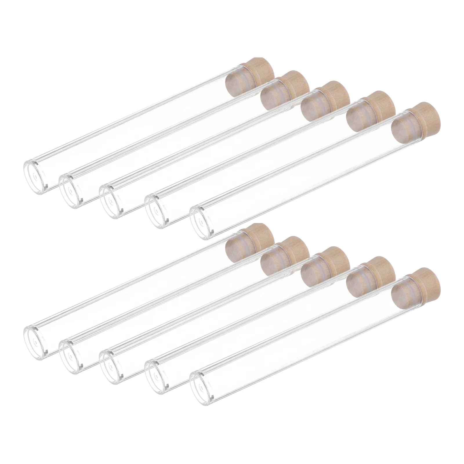 

10pcs Clear Acrylic Test Tubes Transparent Storage Holders for Incense Sandalwood Samples Sealed Tube Removable Lid