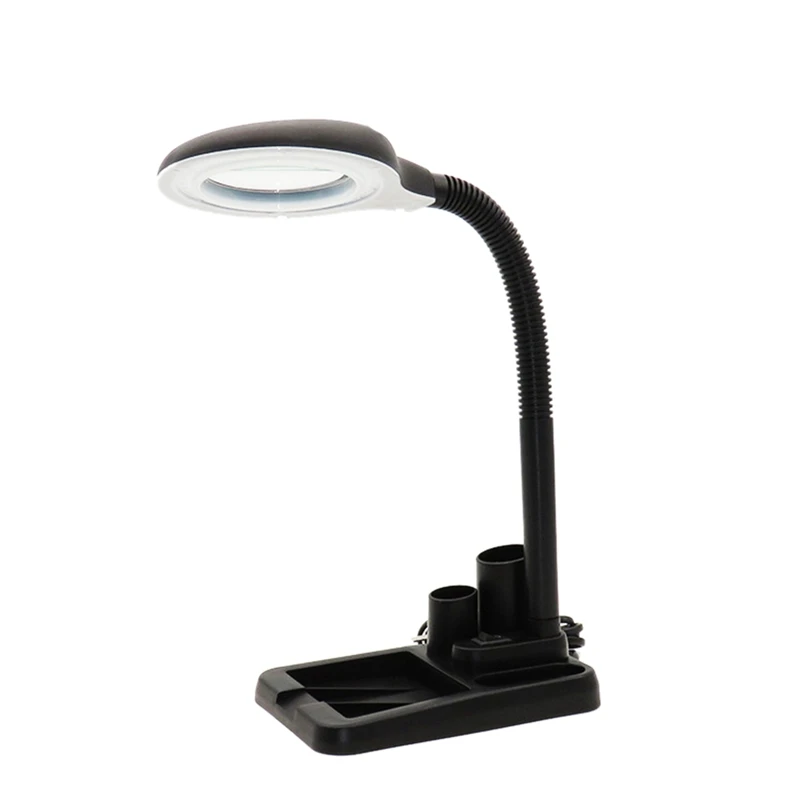 5X/10X 40 LED Lights Magnifying Glass Illuminated Magnifier Lamp Loupe Reading/Rework/Soldering Table Lamp