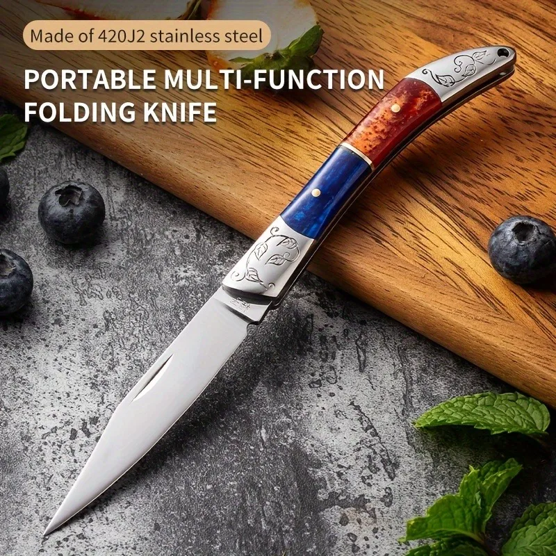 Folding fruit knife, outdoor portable knife, mini folding knife, ethnic style craft knife, folding traditional knife, DS9195