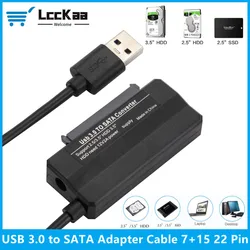 SATA to USB 3.0 Cable Adapter USB 3.0 to SATA Cable Support 7+15 22 Pin For 2.5 3.5 inche External HDD SSD Hard Disk Connector