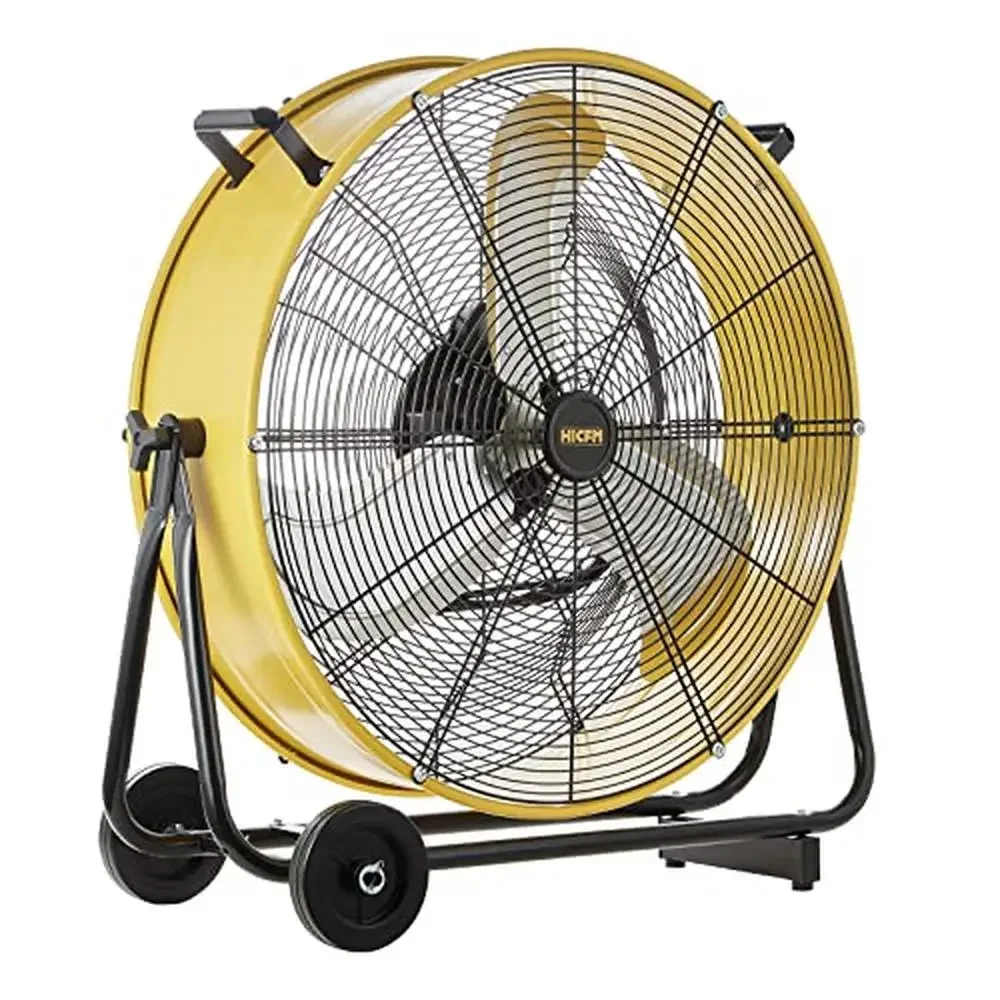 Industrial High Velocity Drum Fan 8800CFM Heavy Duty 3-Speed Air Circulator Casters Handle Warehouse Circulation Machine