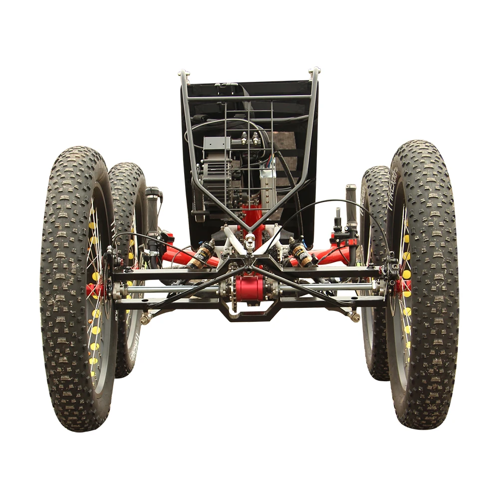4x4 500W Mid Motor Dual Suspensions Fat Electric Bike for Hunting