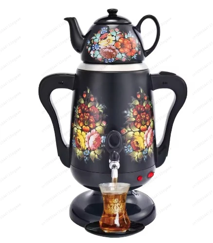 3.5L Electric Tea Maker Samovar, Stainless Steel Pot for Persian Turkish Style Tea, Large Capacity with Keep Warm