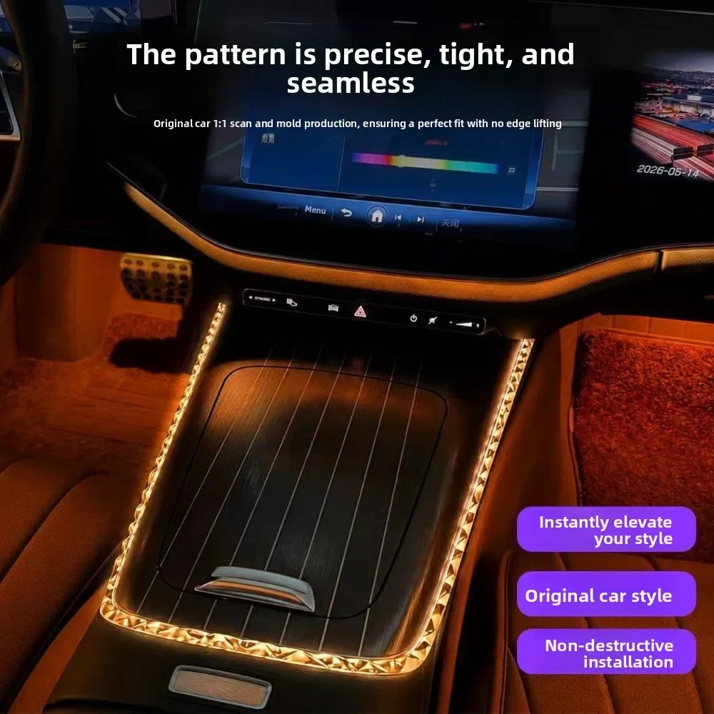 Center Console Crystal Light Frame Reading Light Frame Interior Ambient Decorations for Benz E Class E300L E260L E350eL