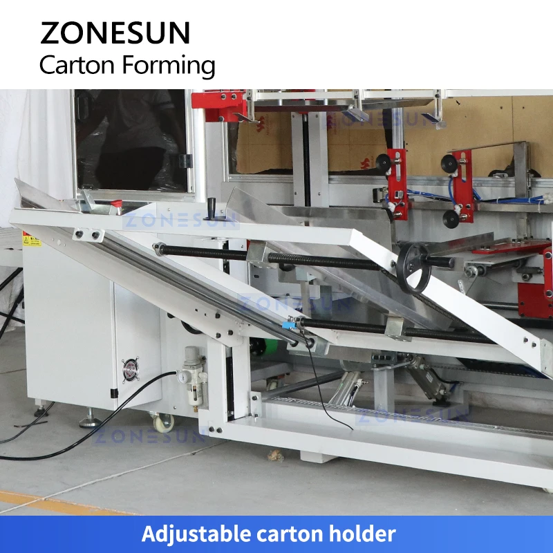 ZONESUN ZS-CF50H Automatische Wellpappe-Kartonhülle, zusammenklappbarer Boden, Versiegelungskarton, Erektor, Papierbox, Öffnungs- und Erektionsmaschine