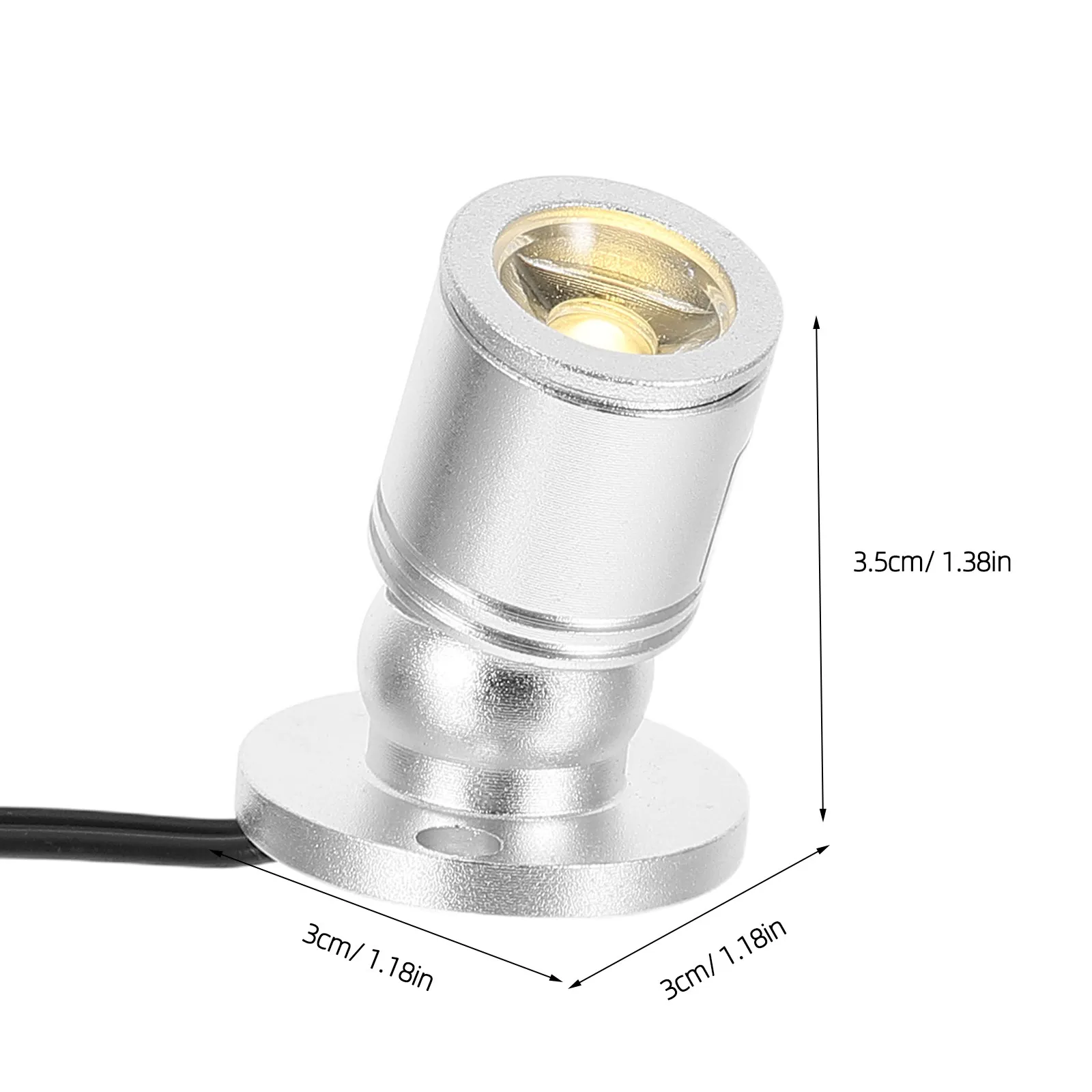 LED Mini Indoor Spotlight USB Warm White 3000K Adjustable Jewelry Display Spotlight for Showcase Cabinets Paintings Plants