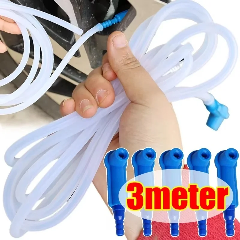 Universal Brake Fluid Bleeder Hose with Adapters Oil Replacement Tool Brake Fluid Suction Pipe Clutch Oil Change Pump Kit Tools