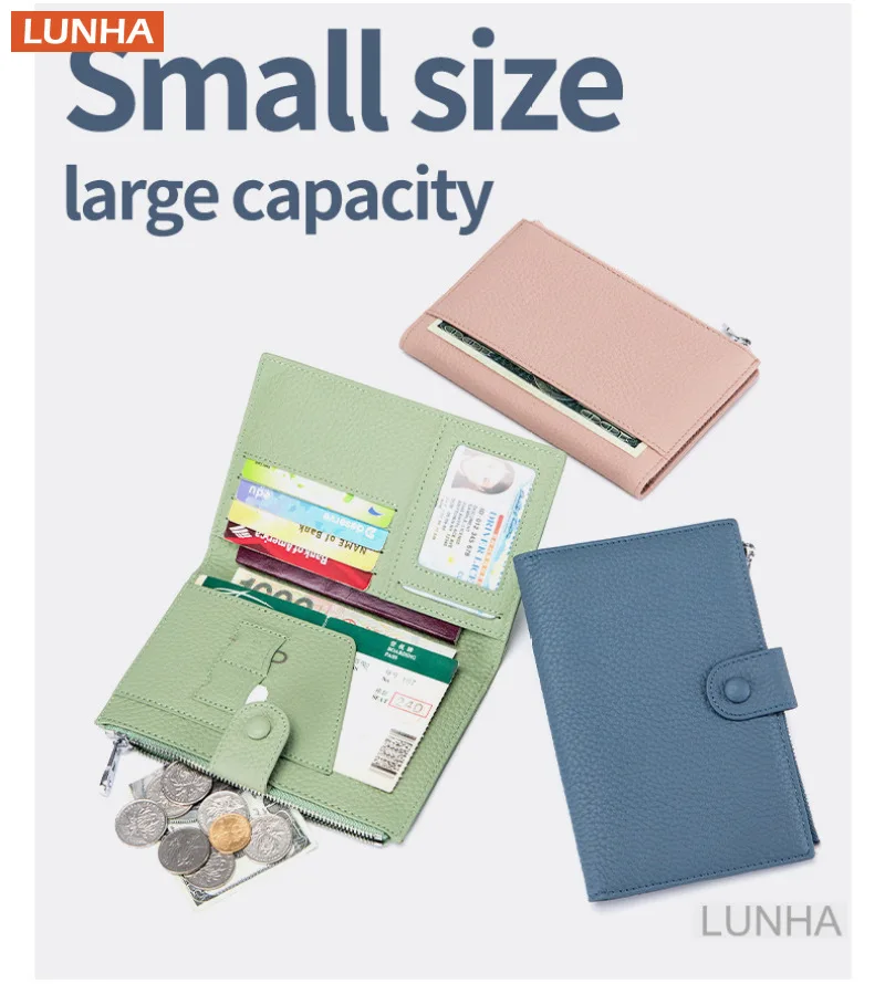 السيدات جلد طبيعي RFID جواز سفر الطائرة تذكرة غطاء المستندات المنظم حقيبة حامل بطاقة Sim المال النقدية المحفظة للنساء Unise