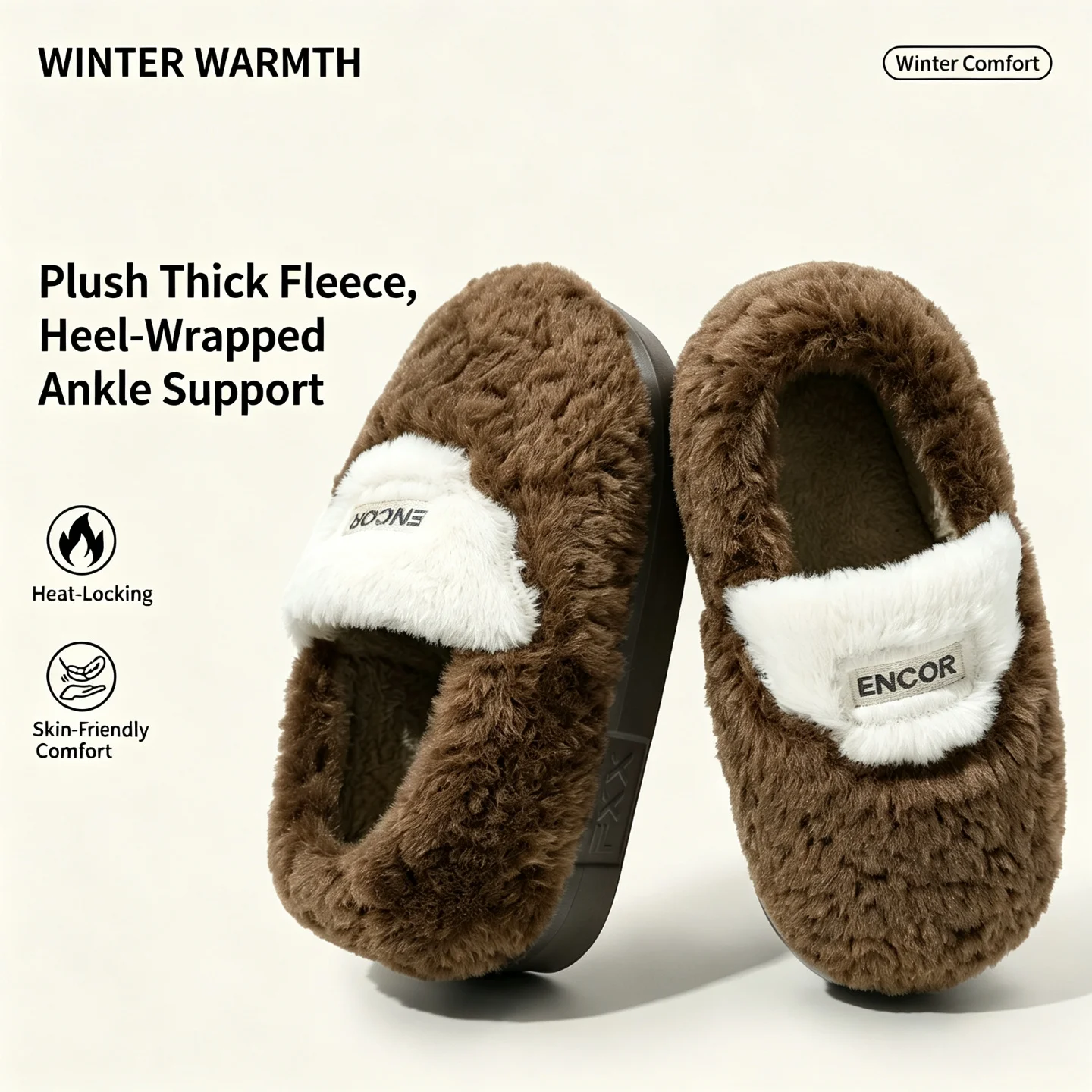 Winter Super Warme Hausschuhe für Damen und Herren, dicke Sohle, Plüsch, weich, bequem, für drinnen, Baumwolle, flauschig, Paar-Schuhe, Freizeit – Detail 2