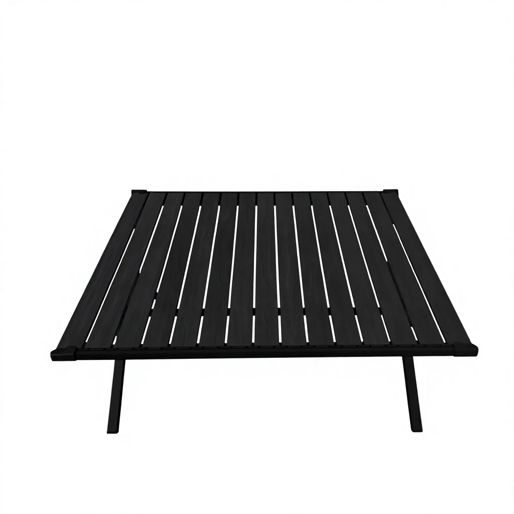 Modern Full Aluminum Alloy X-Frame Quick Fold Embedded Slide Desk Medium Size Widened Double Sided Tabletop for Outdoor Camping