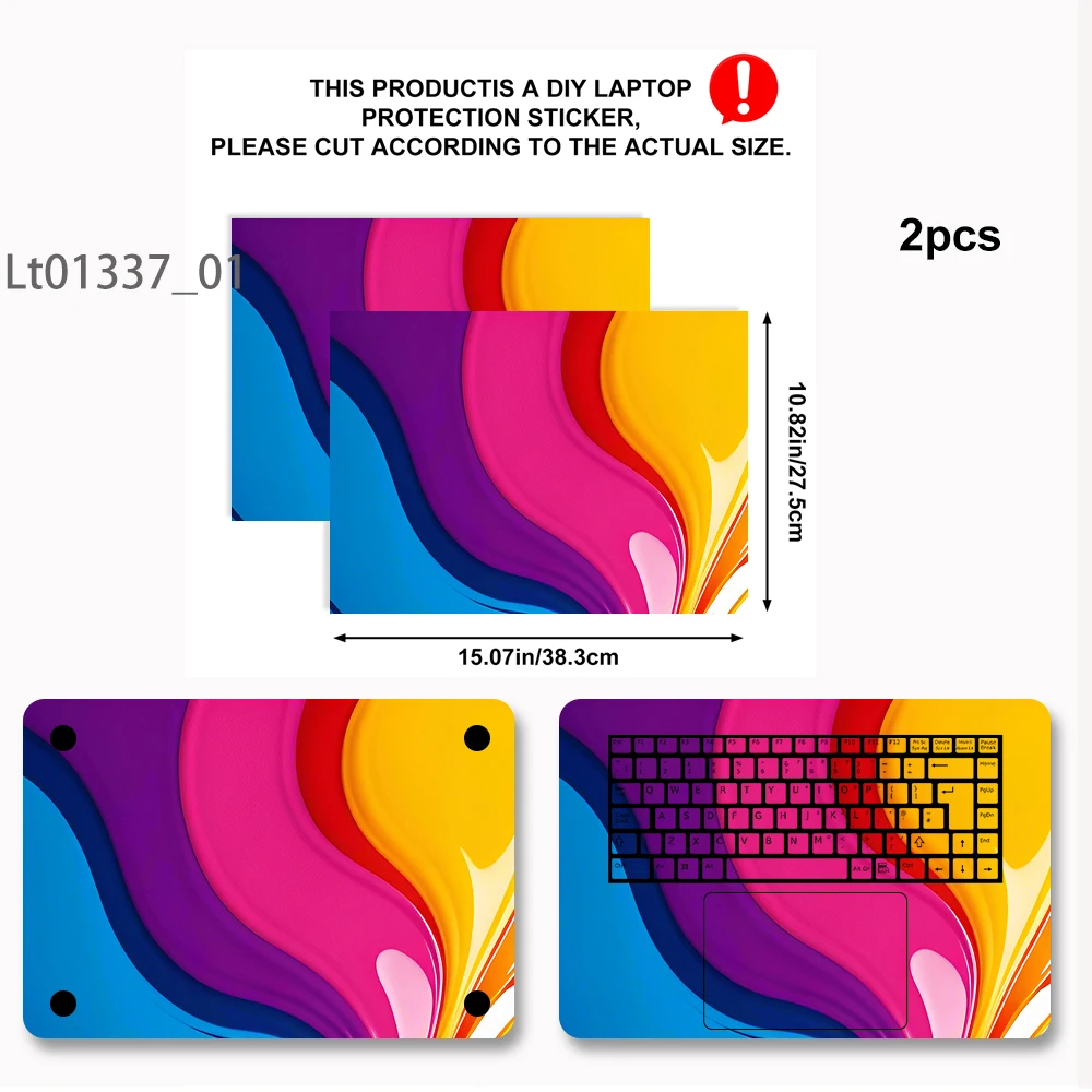 Abstract Watercolor Laptop Skin, Removable Anti-scratch Decal for MacBook Air Pro HP Dell Lenovo Asus
