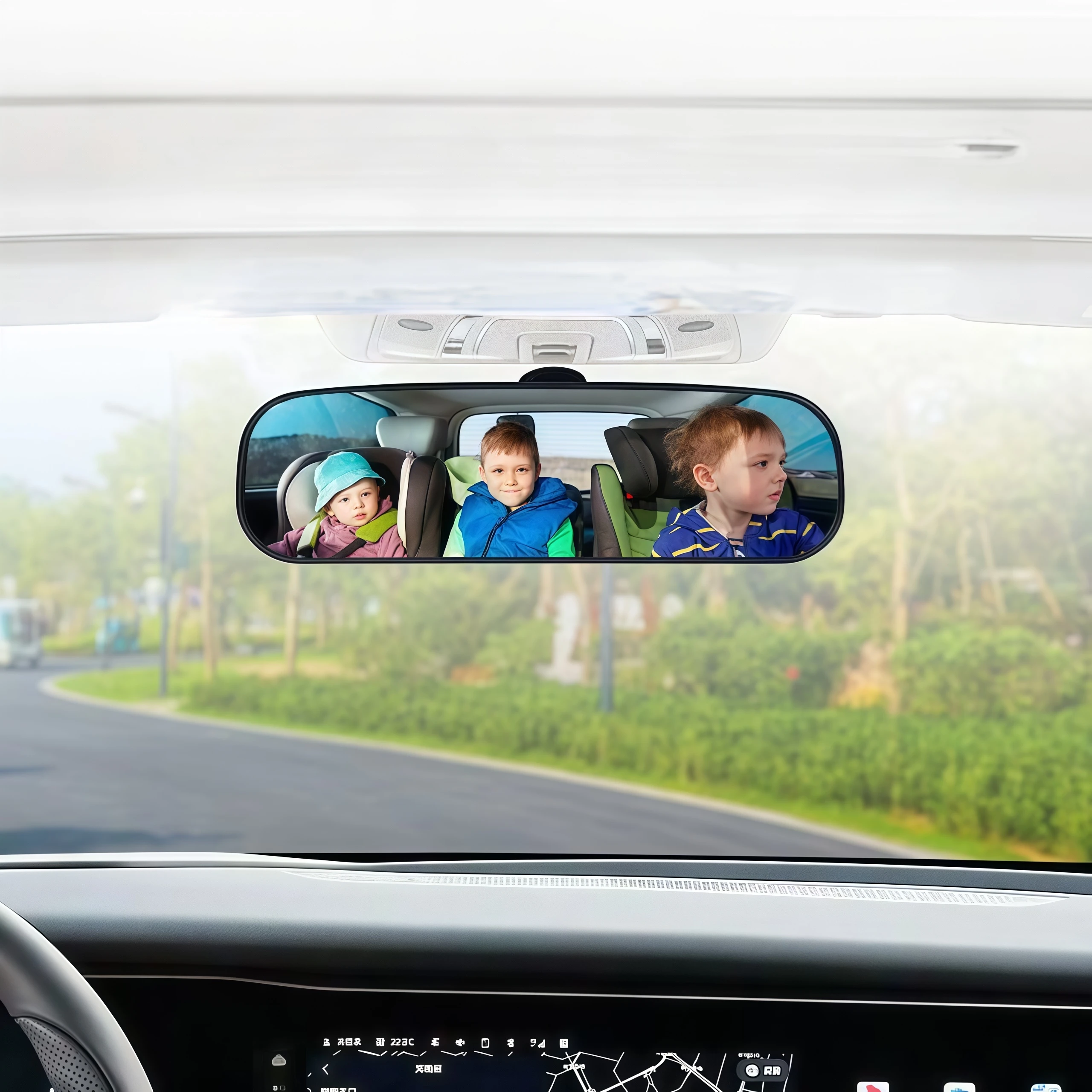 High Definition Large Field of View Interior Rearview Mirror, anti Glare 360° Wide-Angle Reversing Observation Mirror, Eliminate