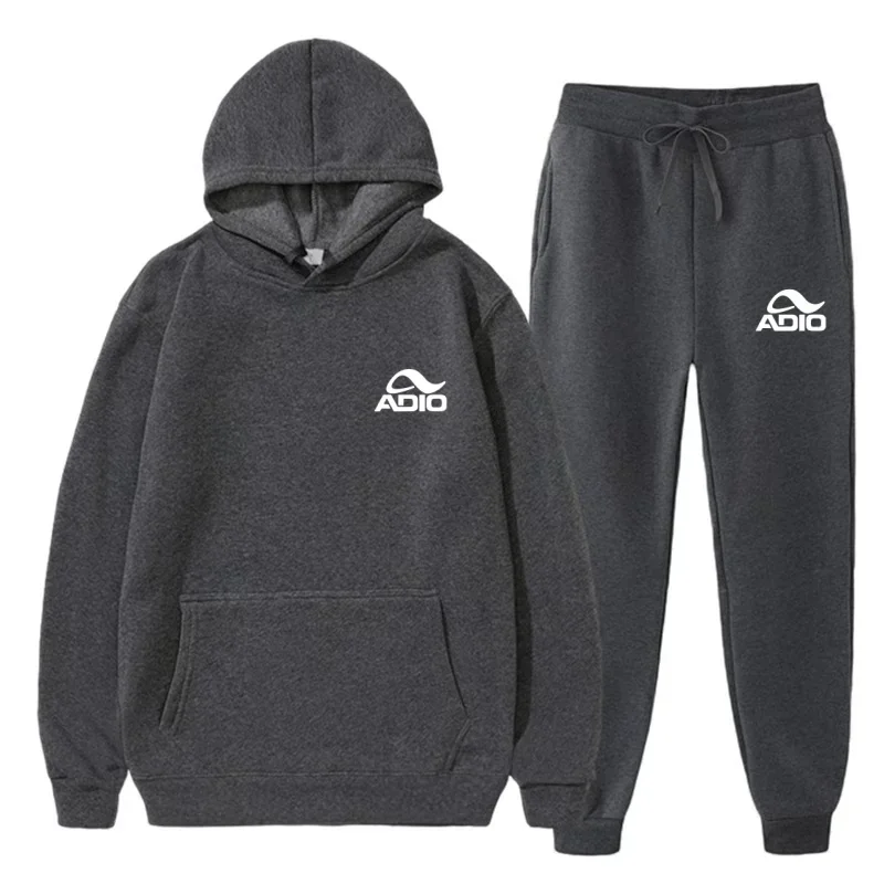 

Fall/winter 2025 hooded sweatshirt+sweatpants 2-piece suit for men and women. Leisure and comfortable fashion ADIO printing