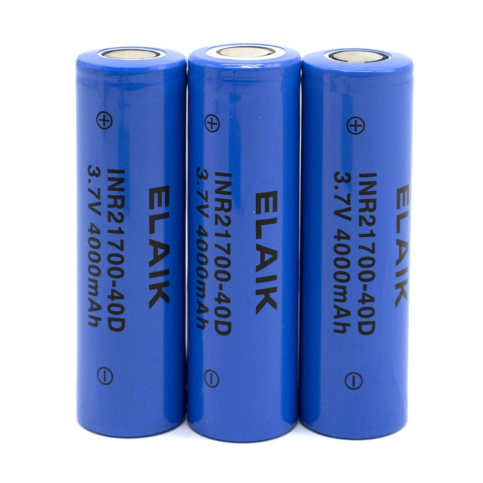 INR21700-40D 4000mAh 3.7V rechargeable lithium-ion battery with low internal resistance and wide application range