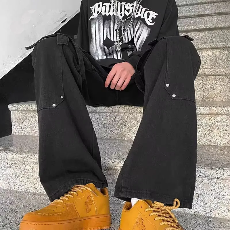 

Bla Functional Sle Men's Jeans Loose Straight Leg Wide Leg Pants Autumn Large Size 300 Pou High Street Trend Brand