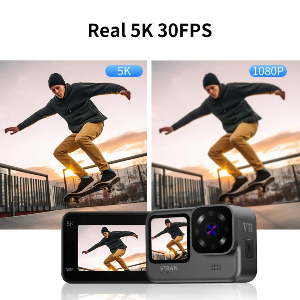 

V11 5K Sports Cameras Factory Supplied 5K30 FPS Ultra High Definition Dual Color 5k Action Camera