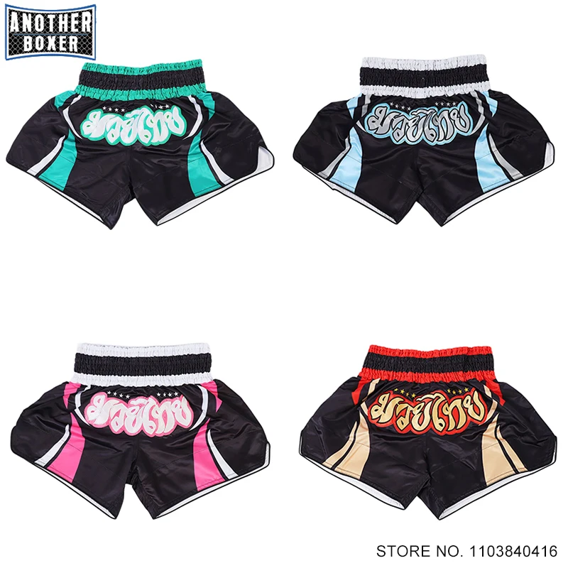 

Short Muay Thai Man 2025 Satin Kick Boxing Shorts Women Child Boy Girl Embroidery Martial Arts MMA Kickboxing Cage Fight Pants