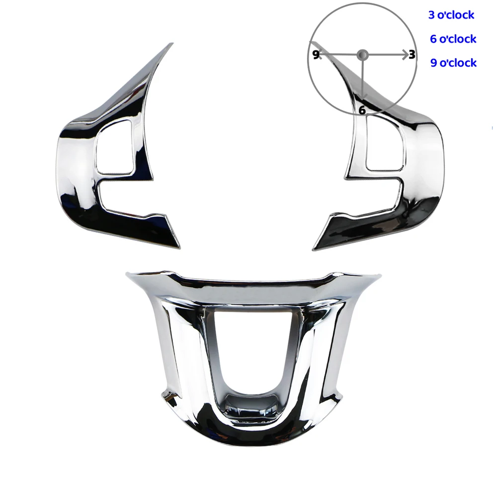 Car Chrome Steering Wheel Decoration Trim Cover Sticker for Peugeot 208 GTI 2008 308 2014 - 2017 Accessories