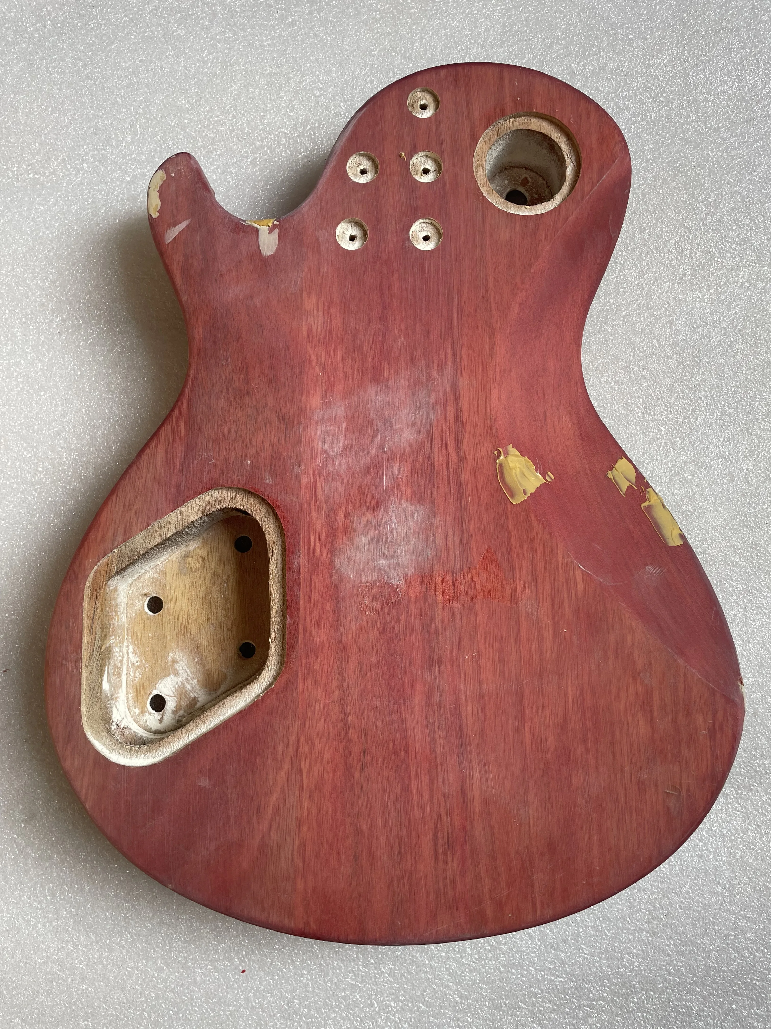 Mahogany Wood Electric Guitar Body Kit, DIY G Style, Barrel, Parts, Unfinished Stock, Defective L P Style