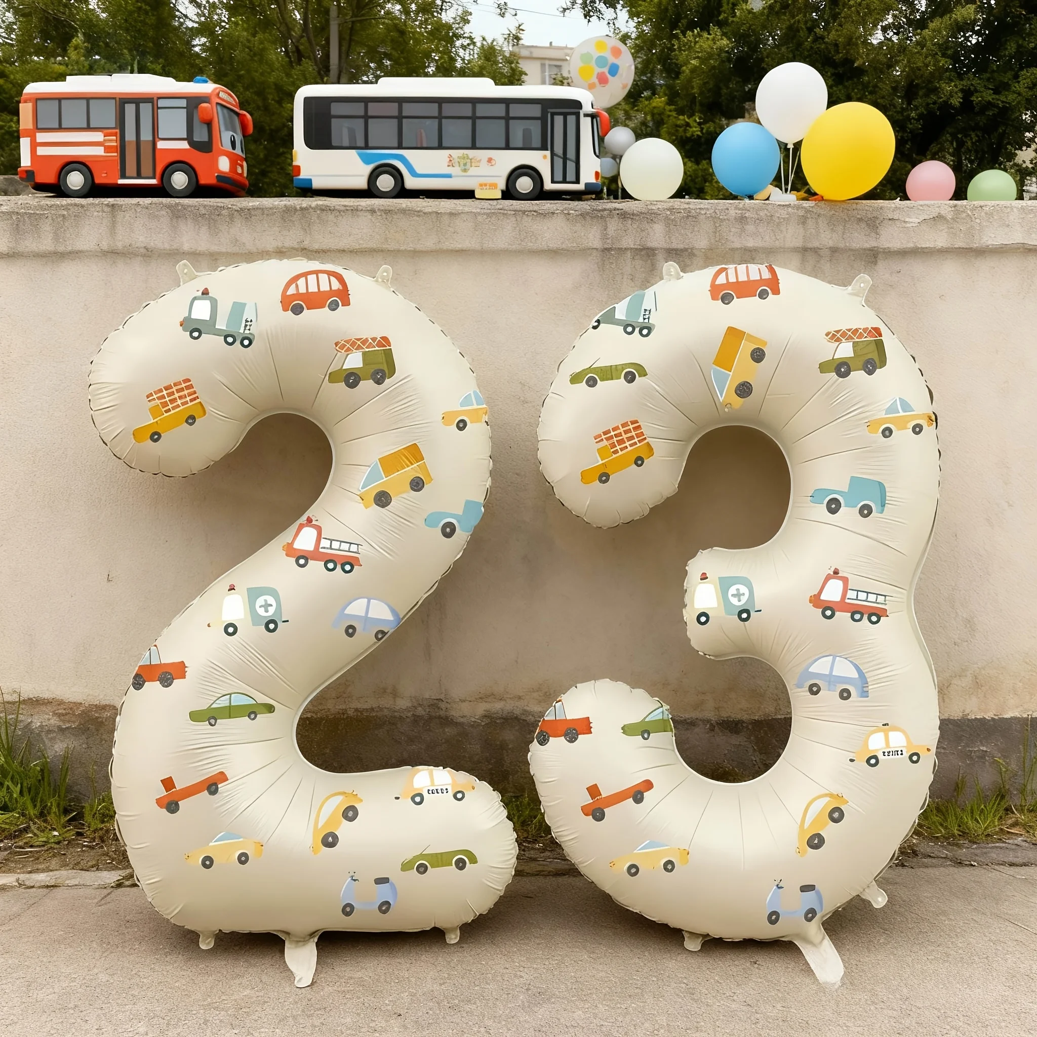 Car stickers paired with milk  - Heavy Equipment Birthday Theme review and price