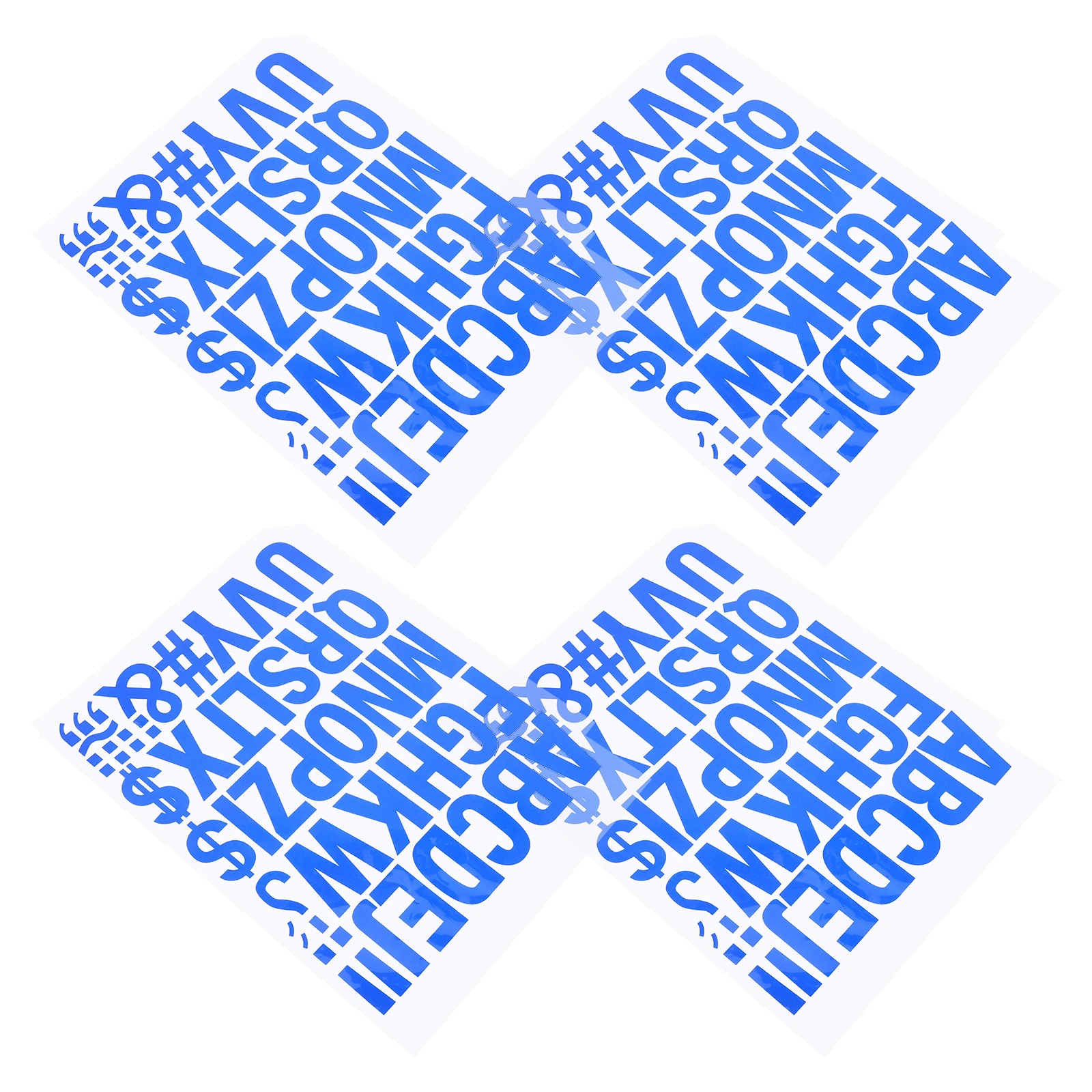 

4Pcs Iron on Letter Patches Blue Heat Transfer Vinyl Alphabet Stickers for DIY Fabric Clothes T-Shirts Hats Bag Decoration