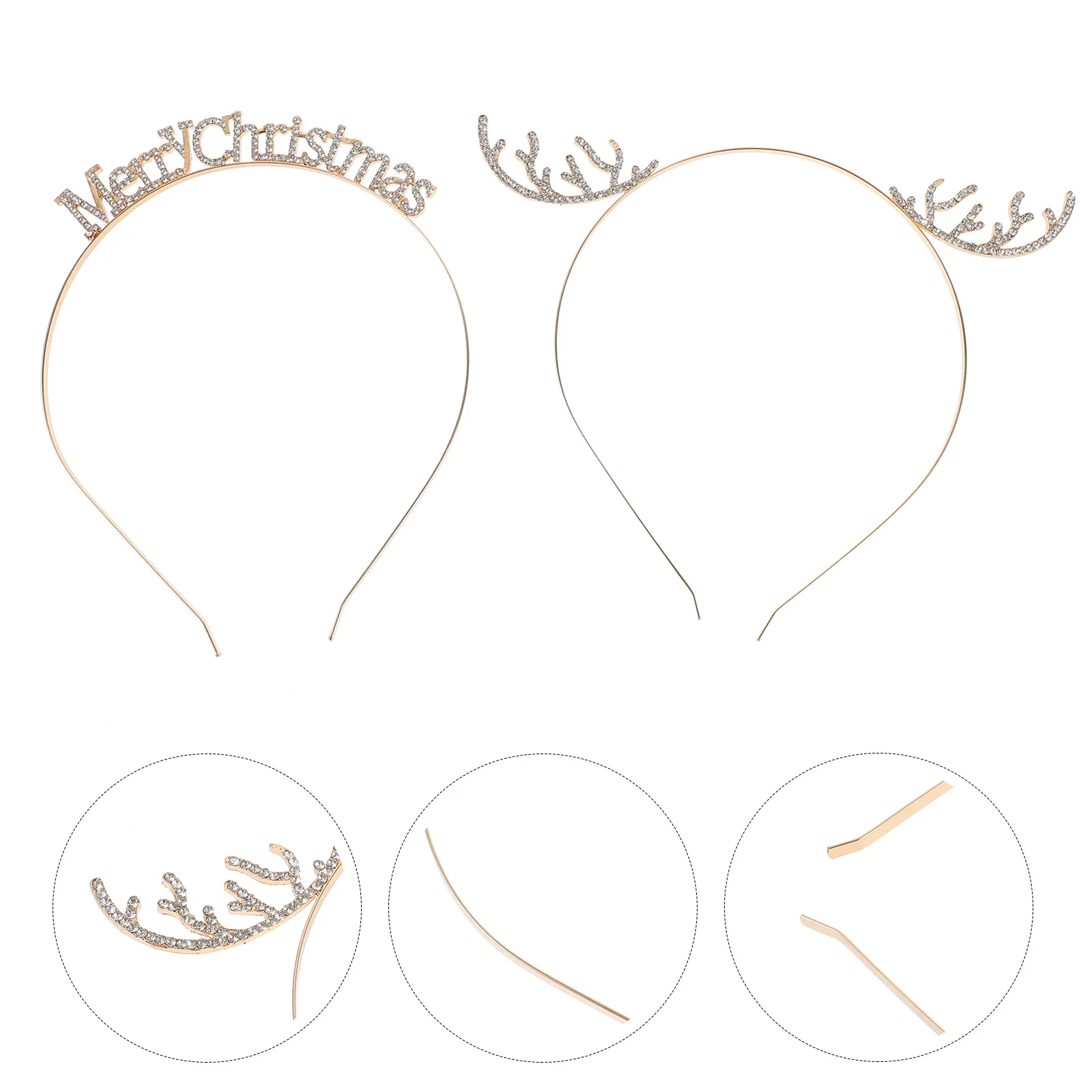 

2Pcs Snowflake Rhinestone Christmas Headbands Party Hair Accessories Festival Hair Band Decoration Christmas Headbands