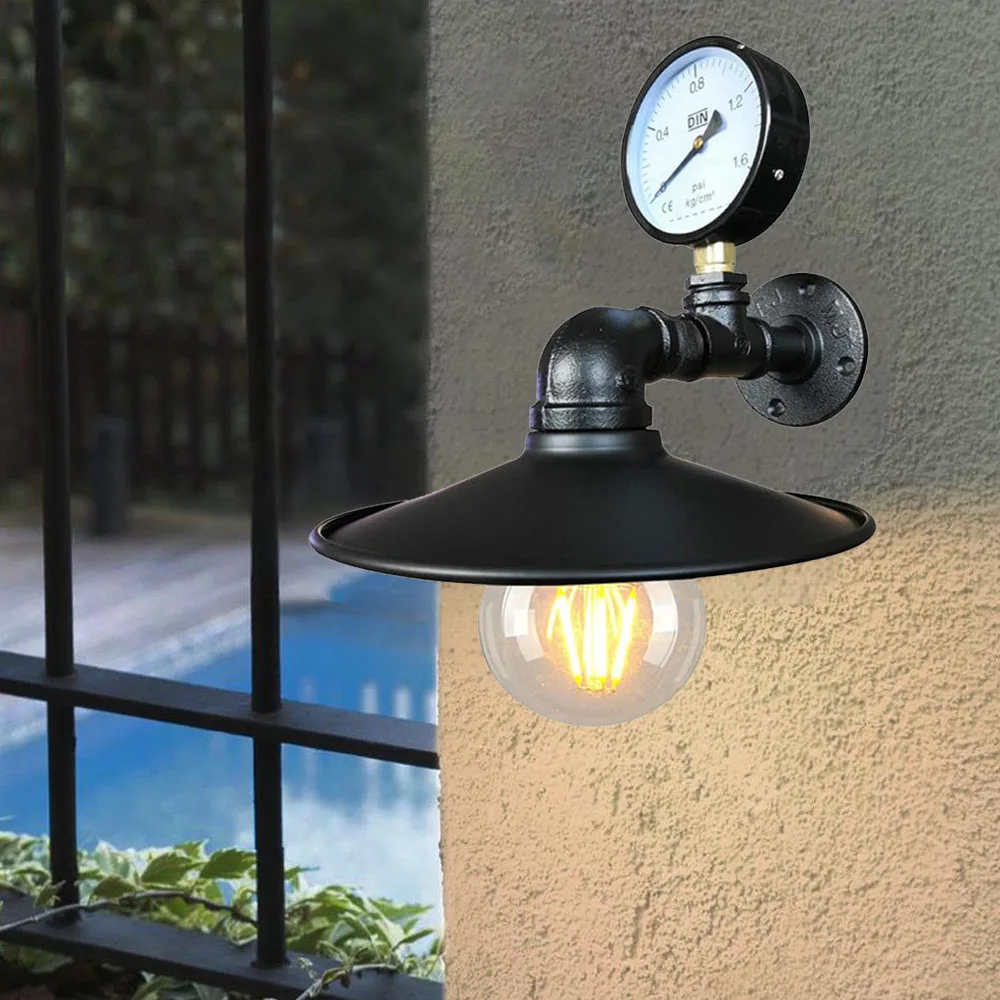 الإبداعية خمر الجدار ضوء انبوب ماء الجدار مصباح الصناعية الرجعية لوفت E27 الجدار الشمعدان لغرفة المعيشة غرفة نوم بار الإضاءة ديكو #1