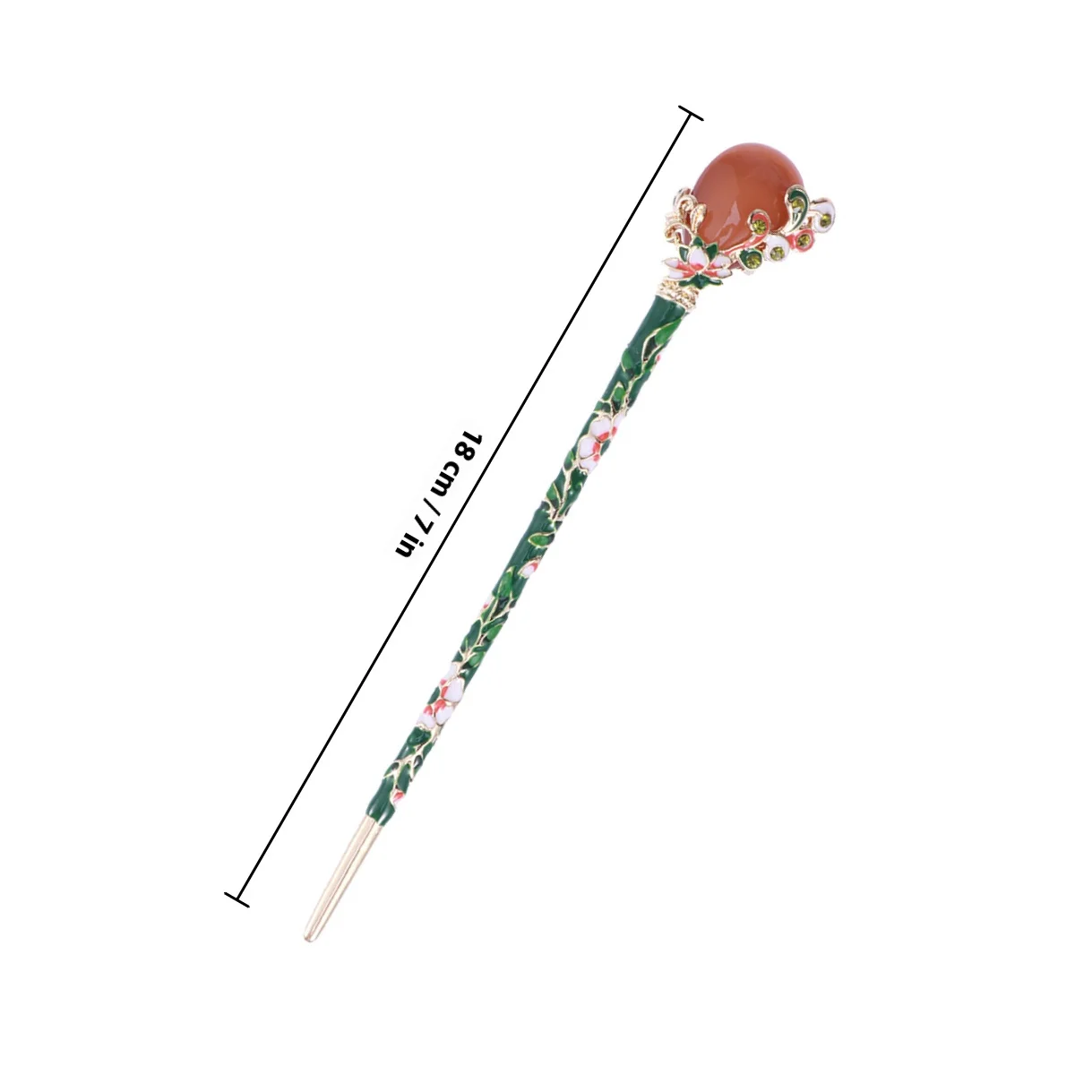 دبوس شعر صيني عتيق على الطراز القديم عصا شعر مزخرفة للنساء دبوس شعر أخضر أداة تصفيف الشعر #5