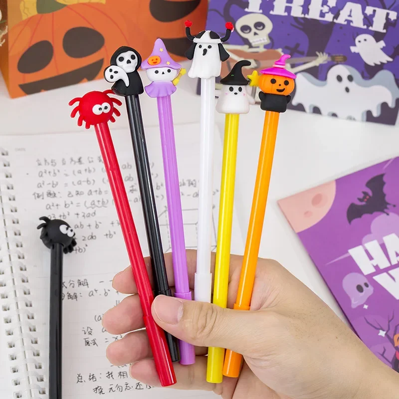 

10 шт., милая мультяшная тыква на Хэллоуин, летучая мышь-призрак, черная нейтральная ручка, студенческие подарки, призы, канцелярские принадлежности, школьные принадлежности