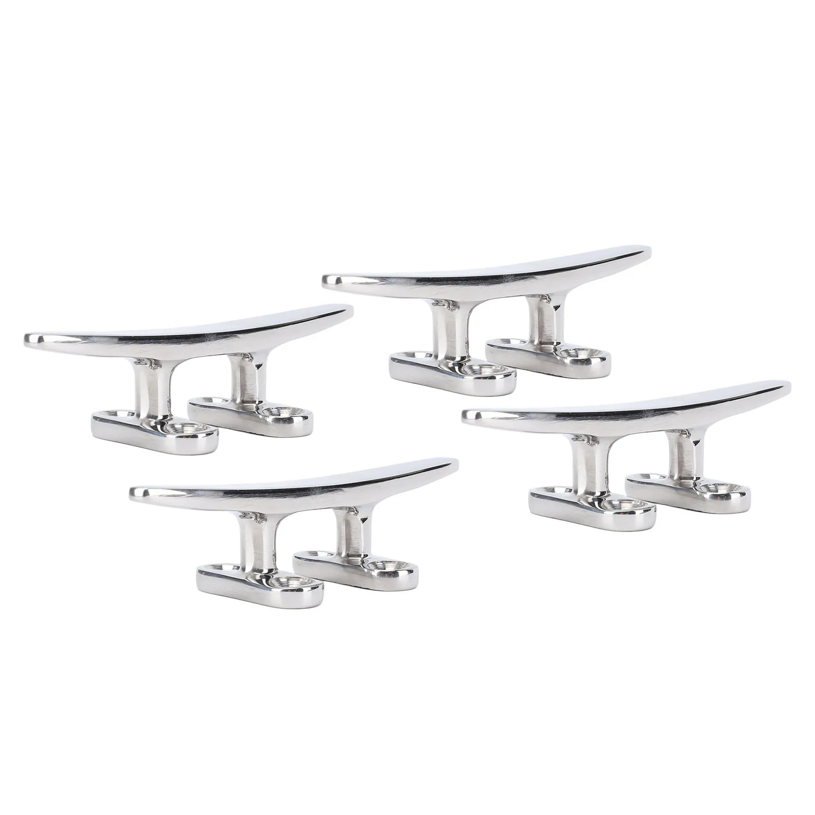 4pcs 4in Boat Tie Down Cleat 316 Stainless Steel Polished OEM Deck Rope for Speedboat Yacht Marine Part view 4