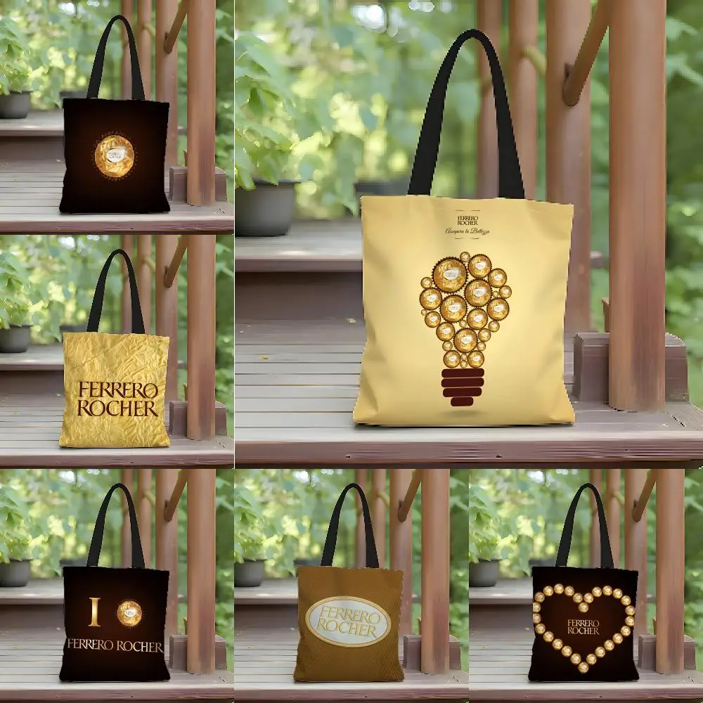 Bolsos de Lona con Diseño de Chocolate Ferrero Rocher para Niños y Niñas, Bolsos Cruzados de Anime, Bolsos de Mano para Estudiantes