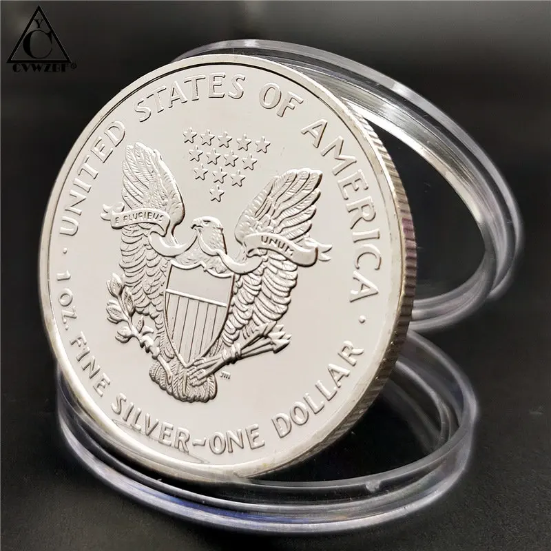 Non-magnetic 2020~2023 US Liberty Challenge Coin America Eagle Coin Silver Plated Commemorative Coin Collection Gift Home Decor