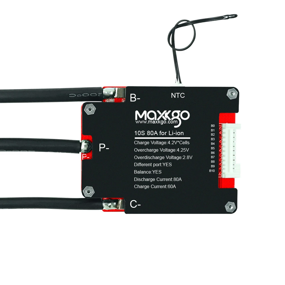 MAXKGO MKBMS 7S 10S 14S 80A BMS Board Passive Balance Charge Discharge Protection Plate For Li-ion Battery