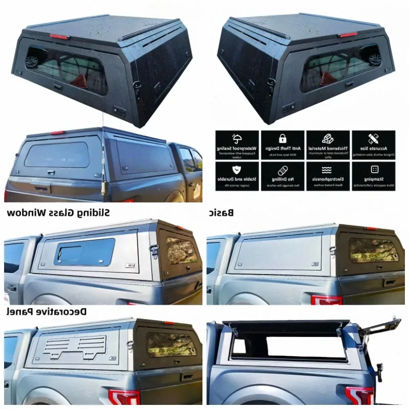 2023 2024 2025 F150 5.5 6.5 Feet Hardtop Short Bed Smart Cap Aluminum Camper Shell Truck Toppers Hard Canopy