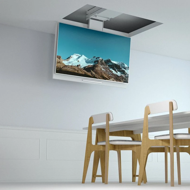 Remote Control Motorized Flip Down Flat Screen TV Ceiling  Lift TV Stand Mount for 32-70inch TV for Conference Room Hotel School