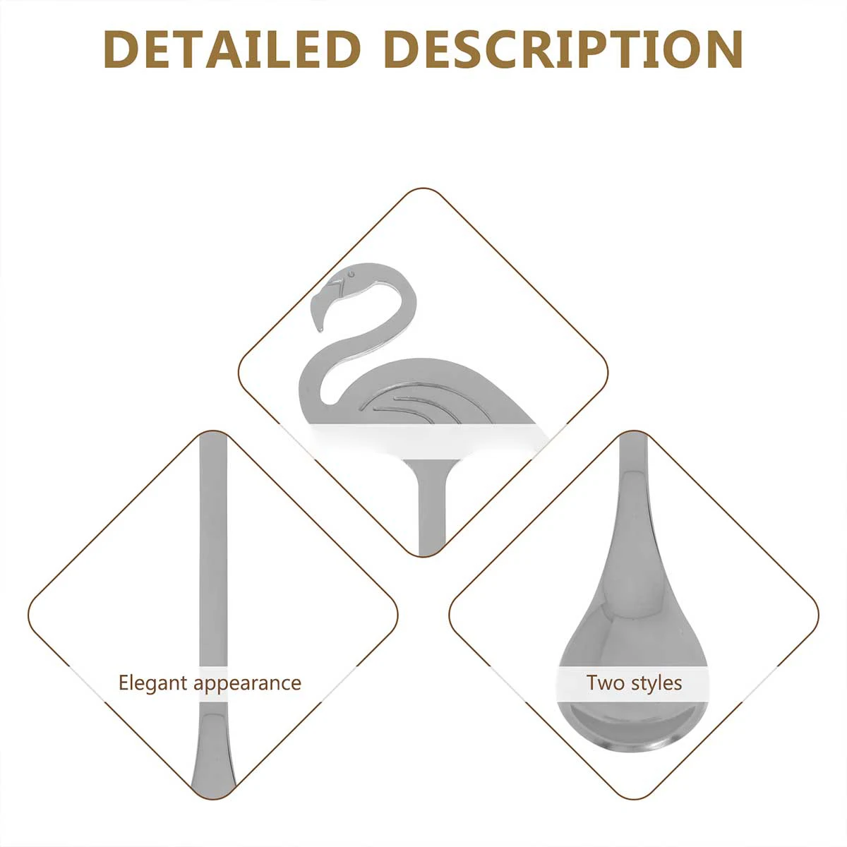 

2Pcs Flamingo Coffee Spoon Premium Metal Portable for Home Office Kitchen Dessert Mixing Spoons Dessert Spoon