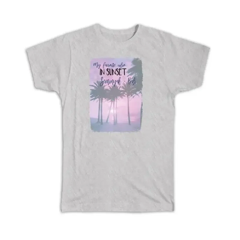 Seminyak Bali Indonesia Sunset Palm Trees T shirt