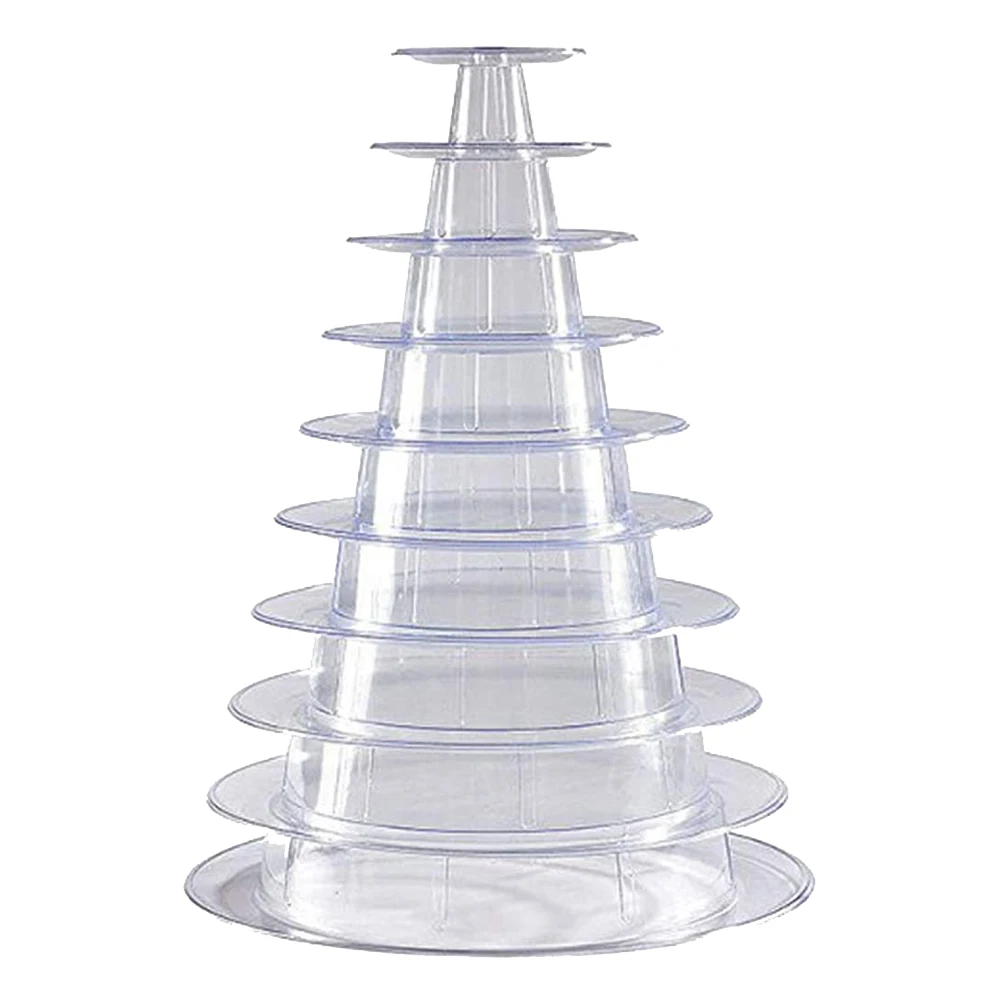 

10 Tier Cupcake Holder Stand Round Macaron Tower Stand Clear Cake Display Rack for Wedding Birthday Party Decor