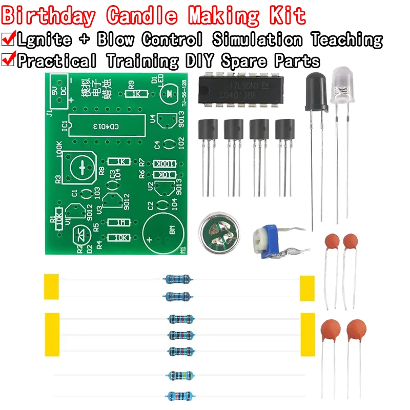 DIY Kit Module Analog Electronic Candle Lights + Blowing Control Simulation Candle Suite Trousse Timer Componentes Eletronico