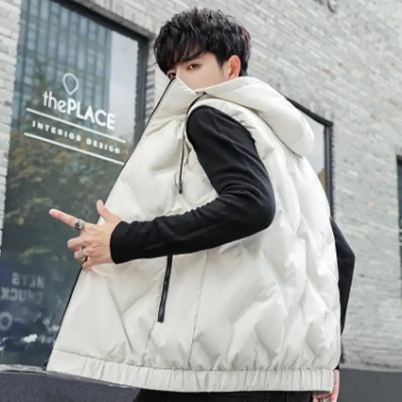 Men's Vest Winter Down  Casual   Sleeveless Jacket Thickened Warmth Men s Coat Male Brand Clothing New E830