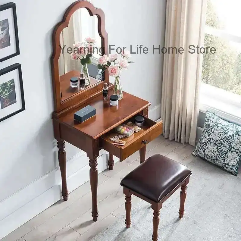 

Europen Dressing Tables Drawer Storage Makeup Vanity Table Vintage Dressers Coiffeuse De Chambre Decoration Bedroom Furniture